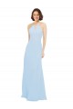Floor Length Chiffon Bridesmaids Dress with Front Keyhole Neckline for Sale