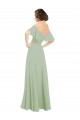 Boho Chic Chiffon Bridesmaids Dress with Off the Shoulder Neckline for Sale