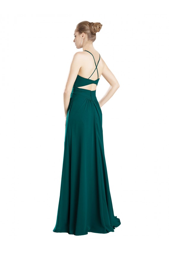 Sexy Chiffon Bridesmaid Dress with Deep V-Neckline for Sale