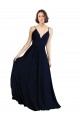 Simple Chiffon Bridesmaid Dress with Deep V-Neckline for Sale