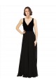 Stretch Velvet and Chiffon Bridesmaids Dress with V-Neckline for Sale