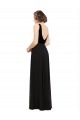 Stretch Velvet and Chiffon Bridesmaids Dress with V-Neckline for Sale