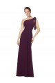 One Shoulder Chiffon Bridesmaids Dress with Shoulder Bow for Sale