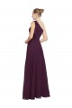 One Shoulder Chiffon Bridesmaids Dress with Shoulder Bow for Sale