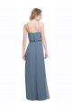 Long Chiffon Spaghetti Strap Bridesmaid Dress with Blouson Top for Sale