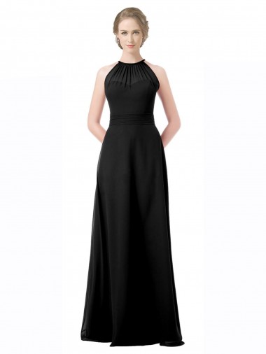 Full Length Chiffon Sweetheart Bridesmaid Dress with An Illlusion Overlay for Sale