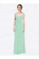 Long Chiffon Bridesmaid Dress with a Sweetheart Neckline and Pleated Shoulder Straps for Sale