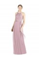 Shirred Halter Neck Long Chiffon Bridesmaid Dress for Sale