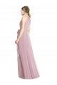 Shirred Halter Neck Long Chiffon Bridesmaid Dress for Sale