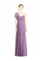 Flutter Sleeves One Shoulder Long Chiffon Bridesmaid Dress for Sale