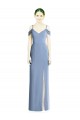 Draped Cold Shoulder Sweetheart Long Chiffon Formal Bridesmaid Dress for Sale