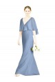 V-Back Trumpet Chiffon Bridesmaid Dress with Draped Cape Overlay for Sale