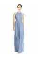Open Back Long Chiffon Halter Bridesmaid Dress for Sale