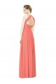 Open Back Shirred Halter Chiffon Bridesmaid Dress for Sale