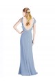 Fluted Chiffon Wrap Bridesmaid Dress with Ruffles V-Neck for Sale