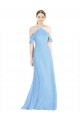 Halter Frill Cold Shoulder A-Line Chiffon Bridesmaid Dress for Sale