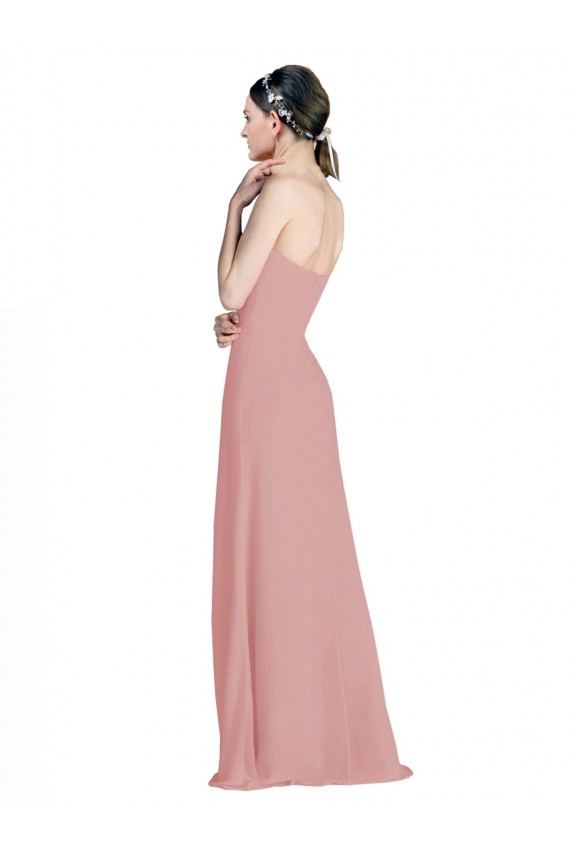 Daped A-Line Chiffon Bridesmaid Dress with Pleated Sweetheart Bodice for Sale