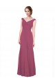 V-Neckline Long Chiffon Bridesmaid Dress with Wide V-Back for Sale