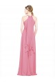 Halter Neck Keyhole A-Line Chiffon Bridesmaid Dress for Sale