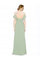 Split Cold Shoulder Draped A-Line Chiffon Bridesmaid Dress for Sale