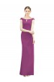 Full Length Long Chiffon Bridesmaid Dress with Boat Neck for Sale