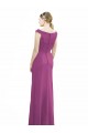 Full Length Long Chiffon Bridesmaid Dress with Boat Neck for Sale