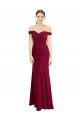 Off the Shoulder Long Chiffon Bridesmaid Dress / Prom Dress with Pleats for Sale