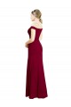 Off the Shoulder Long Chiffon Bridesmaid Dress / Prom Dress with Pleats for Sale