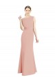 Full Length Long Chiffon Bridesmaid Dress with Pleated Lace Waist for Sale