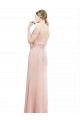 Full Length Long Chiffon Bridesmaid Dress with Pleated Lace Waist for Sale
