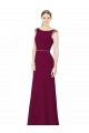 Slim Chiffon Bridesmaid Dress with Embellished Capped Sleeves for Sale