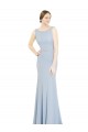 Full Length Chiffon Bridesmaid Dress with Sparkly Neckline and Belt for Sale