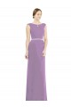 Long Chiffon Bridesmaid Dress with Boat Neckline and Keyhole for Sale