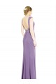 Long Chiffon Bridesmaid Dress with Boat Neckline and Keyhole for Sale