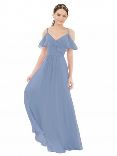 Pleated One Shoulder A-Line Chiffon Bridesmaid Dress for Sale