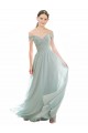 Romantic Bridesmaid Dress with Embroidered Off the Shoulder Bodice for Sale