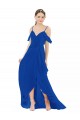 High Low Boho Bridesmaid Dress with Cold Shoulder Sleeves for Sale