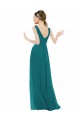 Figure Flattering Chiffon Bridesmaid Dress with Draped V-Neck Bodice for Sale