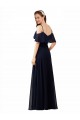 Chiffon Bridesmaids Dress with Off the Shoulder Ruffle Detail for Sale