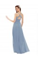 Sexy Chiffon Bridesmaid Dress with V-Neck Lace Bodice for Sale