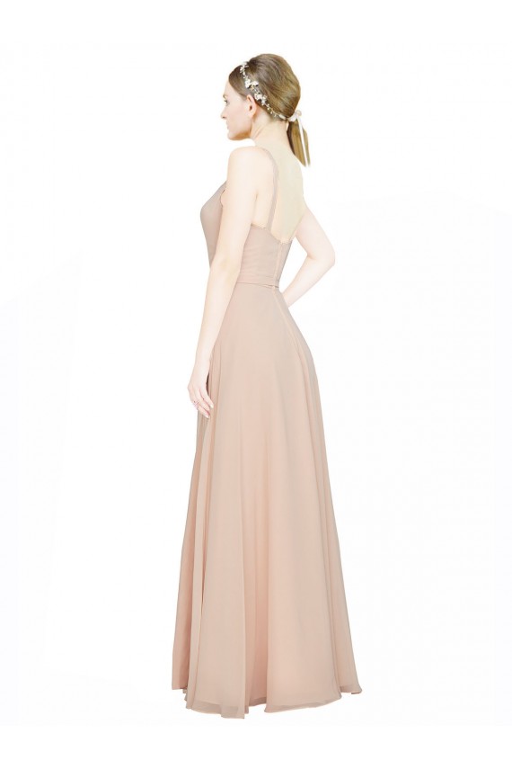 Chiffon Bridesmaids Dress with Matching Chiffon Tie Sash for Sale
