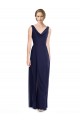 Cowl Neck Deep V-Back Chiffon Bridesmaid Dress with Side Front Slits for Sale
