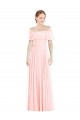 Off the Shoulder Long Bridesmaid Dress With Ruffle Overlay for Sale