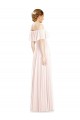 Off the Shoulder Long Bridesmaid Dress With Ruffle Overlay for Sale