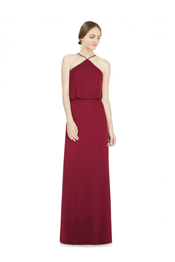 Sleek Halter Neck A-Line Chiffon Bridesmaid Dress for Sale