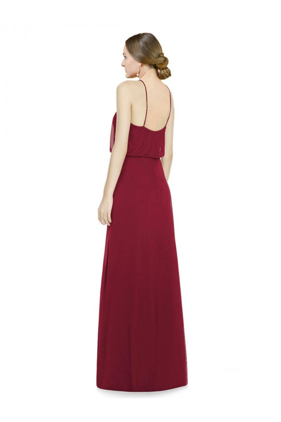Sleek Halter Neck A-Line Chiffon Bridesmaid Dress for Sale