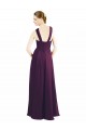 Draped Long Chiffon Bridesmaid Dress with Unique Crossed Neckline for Sale