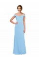 Off the Shoulder Bateau Neck Chiffon Bridesmaid Dress with Straps for Sale