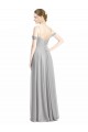 Off the Shoulder Long Chiffon Bridesmaid Dress with Ruched Bodice for Sale