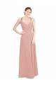 Ruched Sweetheart Halter Neckline Chiffon Bridesmaid Dress with Tie Open Back for Sale